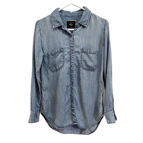 Rails Blue Star Button Up Shirt Top  Women's Size XS - Picture 2 of 10